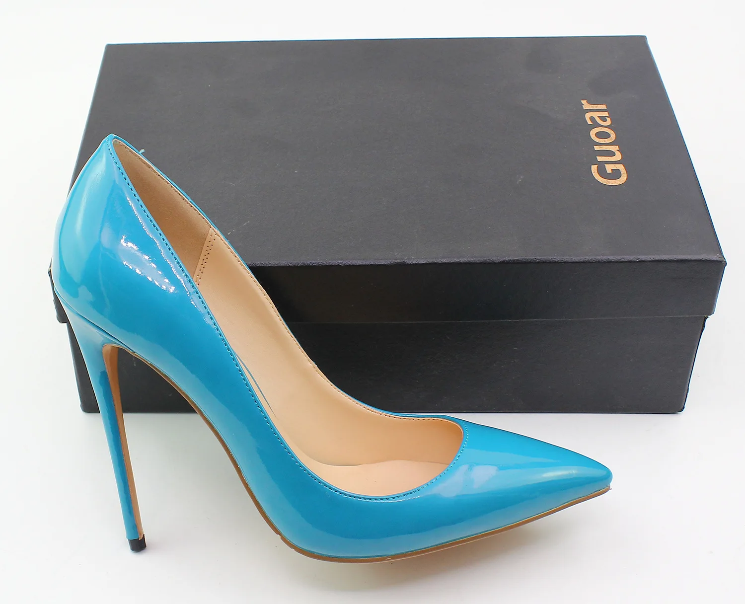 

2025 Upgraded New Pointed Shallow Mouth Lacquer Leather 12cm Ultra Fine High Heels Wedding Banquet High Heels