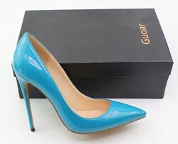 2025 Upgraded New Pointed Shallow Mouth Lacquer Leather 12cm Ultra Fine High Heels Wedding Banquet High Heels