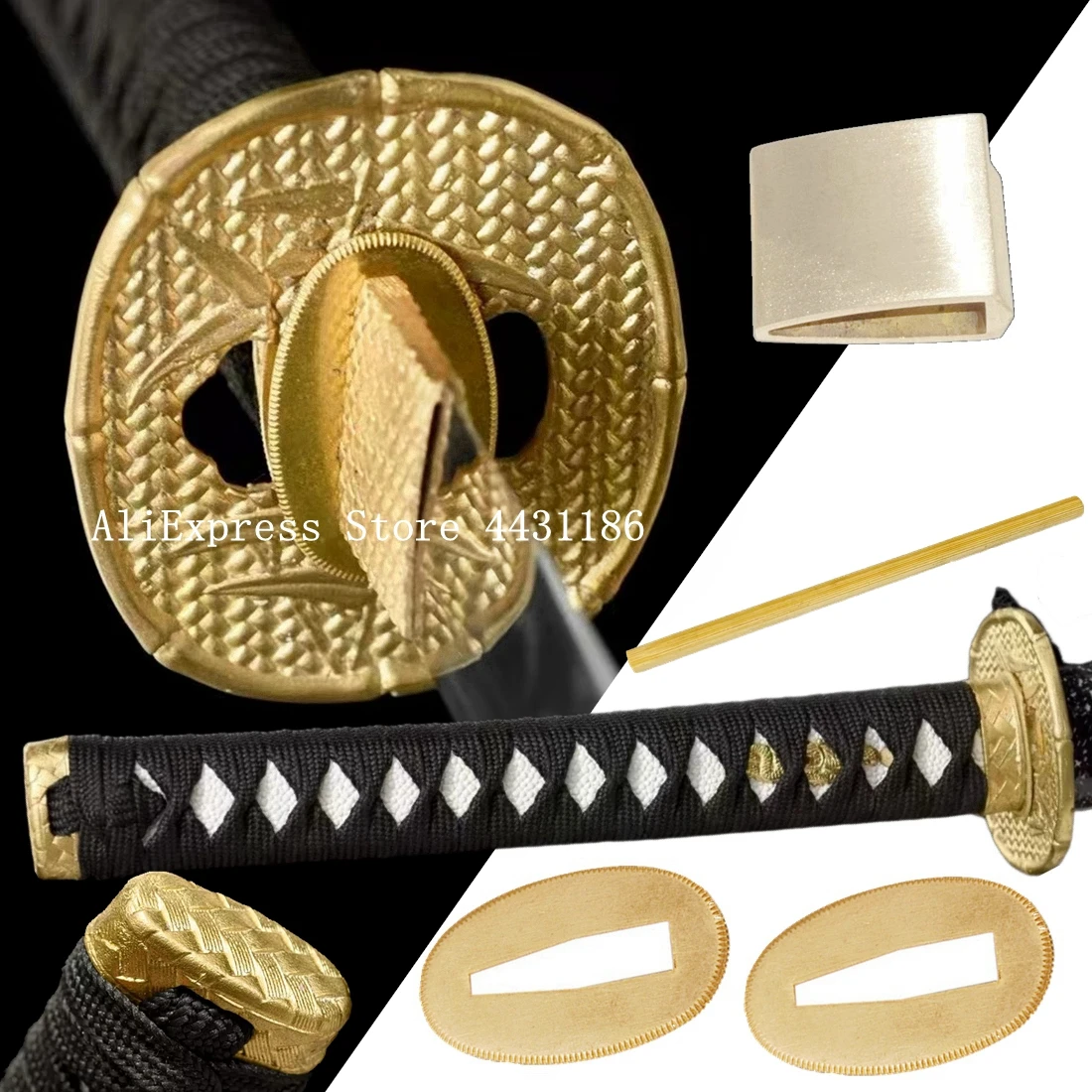 Tema bambu Cobre Tsuba Handguard, Katana, japonês Samurai Sword Fittings, Menuki, Fuchi, Kashira, Habaki, Seppa, Handle
