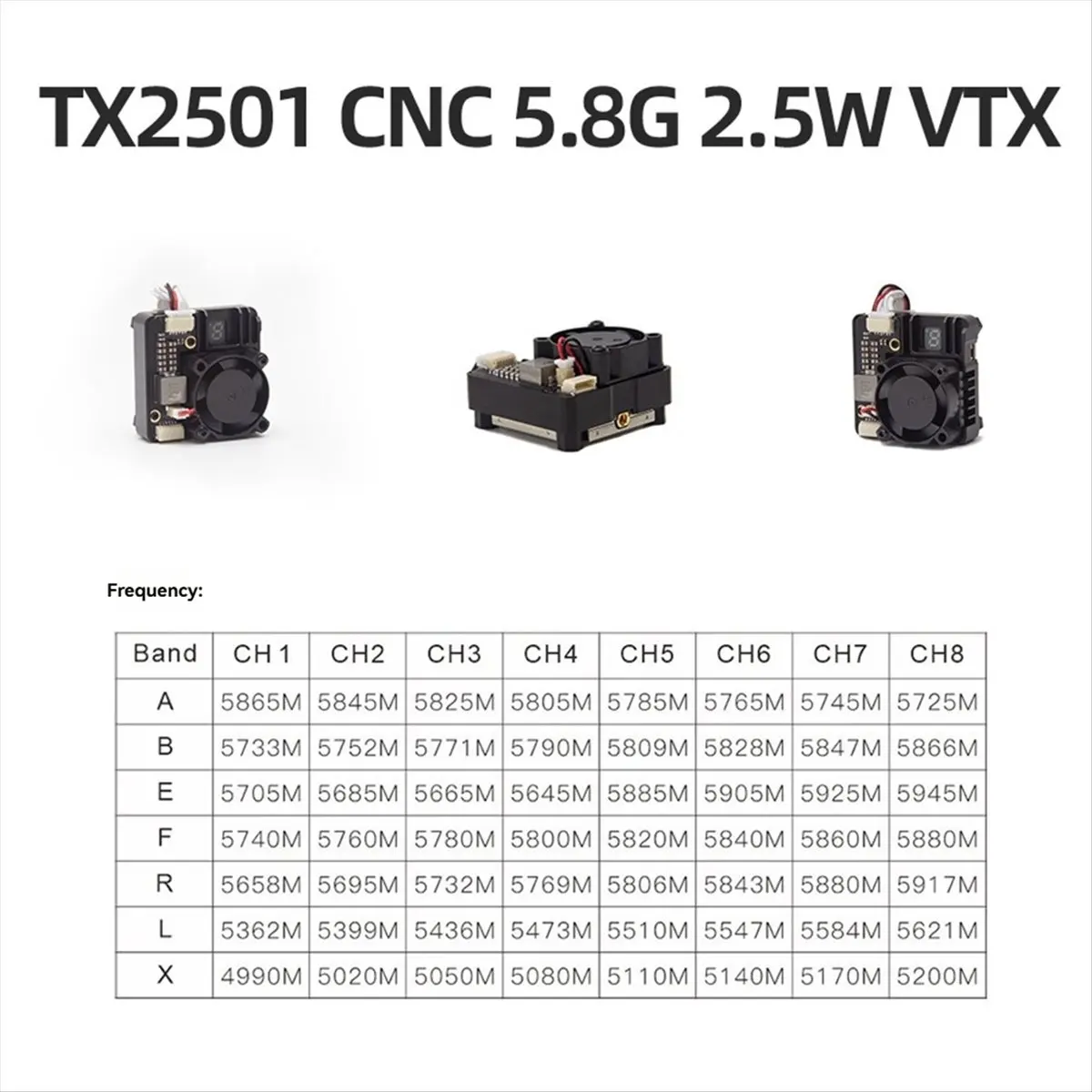 NewABNR TX2501 5G/5.8G 2.5W VTX+5.8G Antenna 56CH FPV Video Transmitter Adjustable FPV VTX 9-26V for FPV Long Range RC Drone