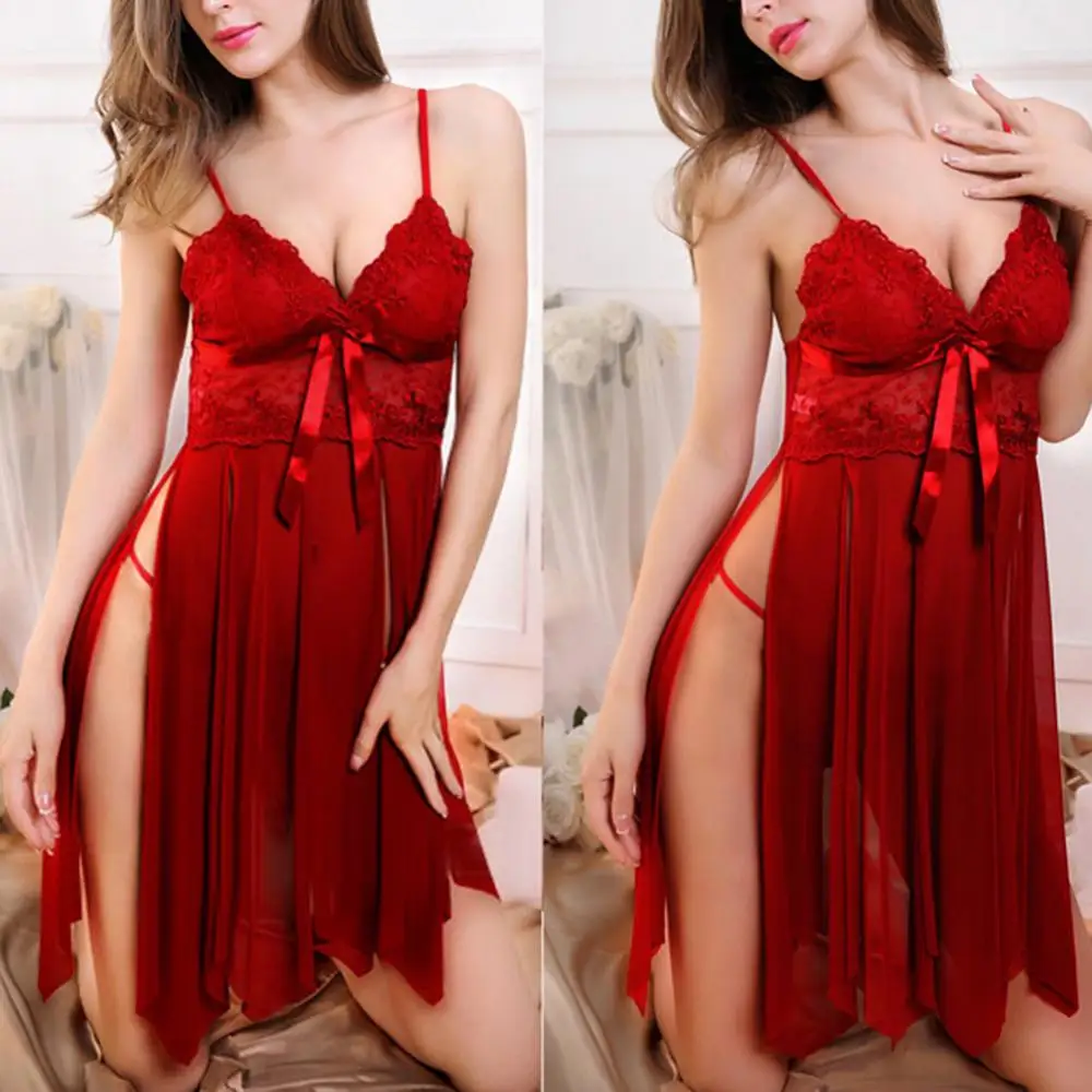 Exotic Dress Sexy Lingerie Women Pajamas Lace Dress Erotic Babydoll Backless Nightwear Female Sexy Nighties Nightgown Sleepwear