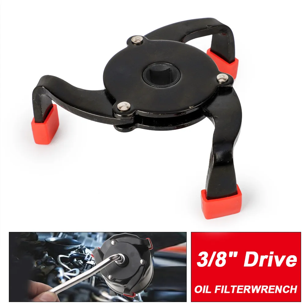 1pc Universal Oil Filter Wrench Tool, 60-100mm Car Repair Adjustable 3 Way Oil Filter Removal Tool Interface Special Tools