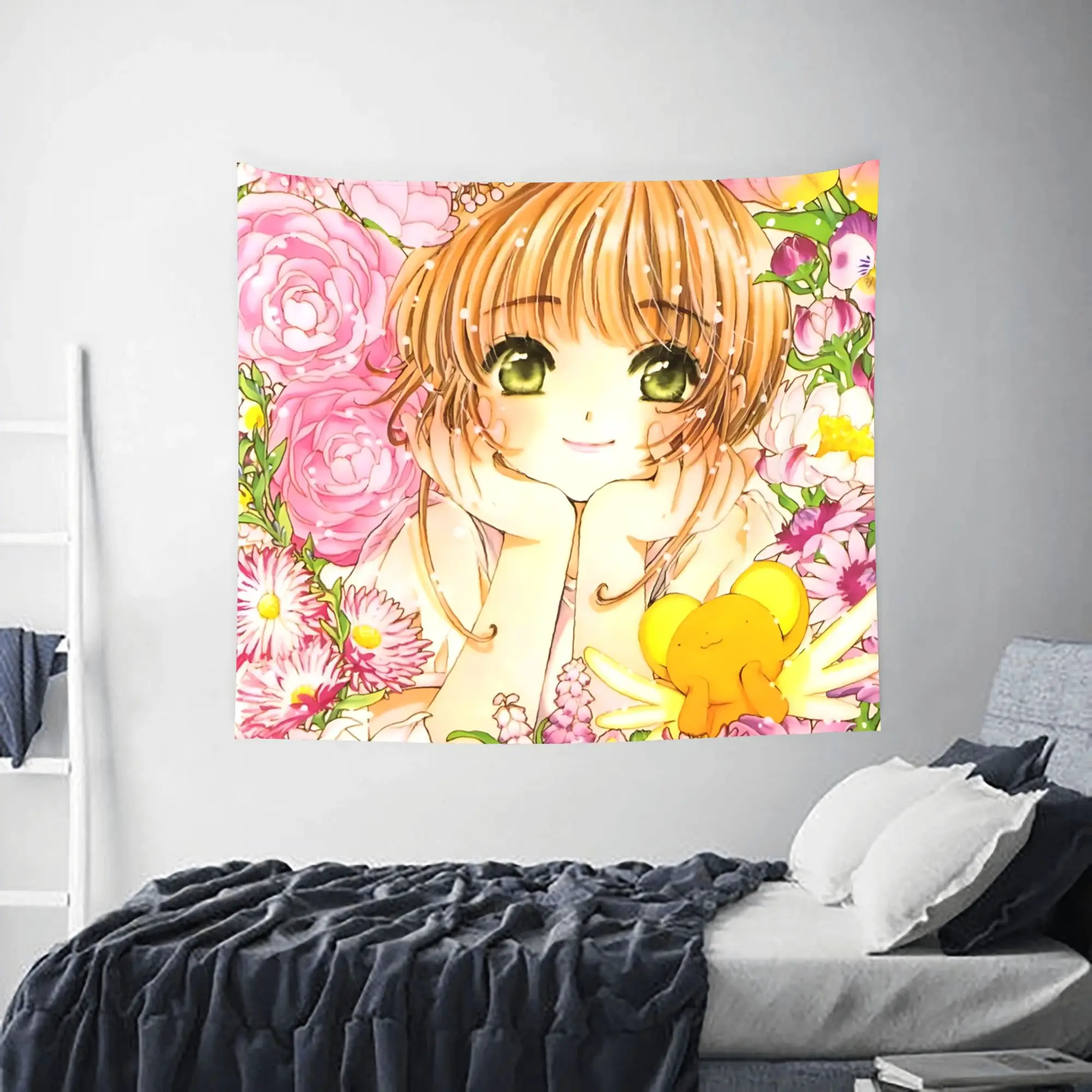 Customized Anime Cardcaptor Sakura cutecore Tapestry Bedroom Decoration  Wall Hanging Blanket Tapestry Cool Stuff For Room
