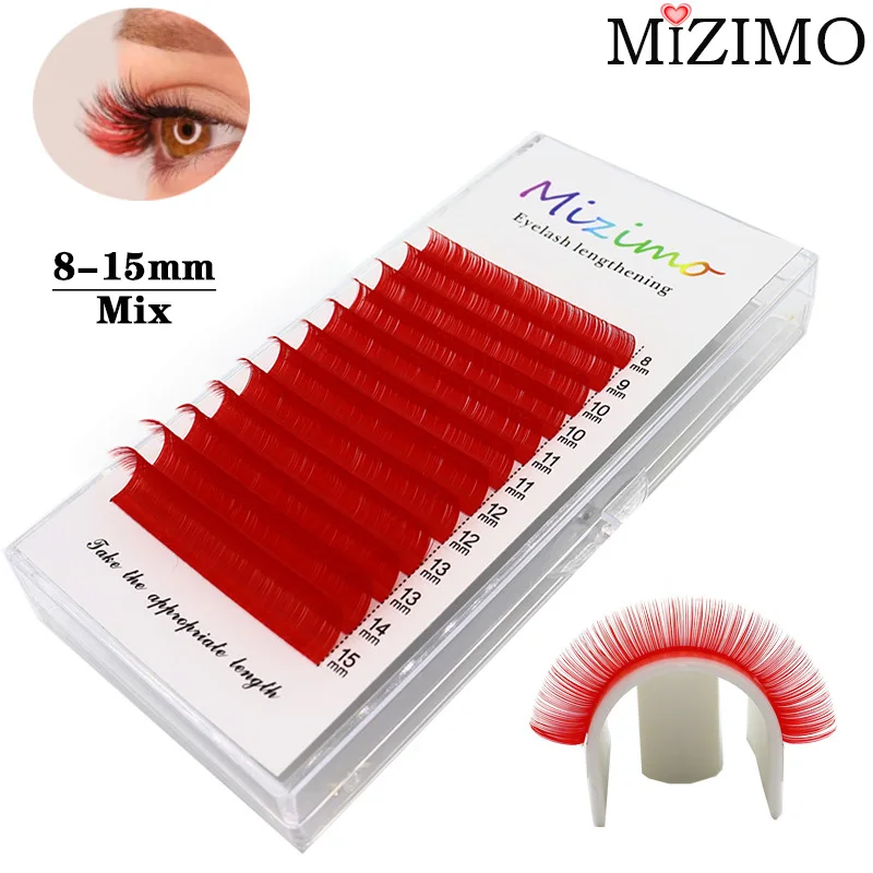 Manual Flowering Color Single Graft False Eyelashes Mixed Length Natural Softness and Extension  0.07/0.1mm C/D 8-15mm  Makeup