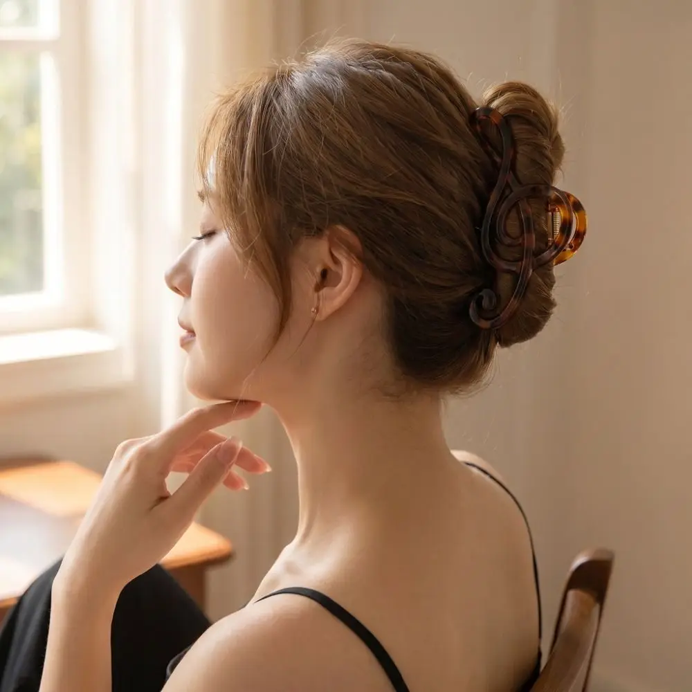 Hairpin Musical Note Hair Claw Non-Slip Extra Large Large Size Shark Clip for Thick Hair Minimalist Plastic Grab Clip Girls