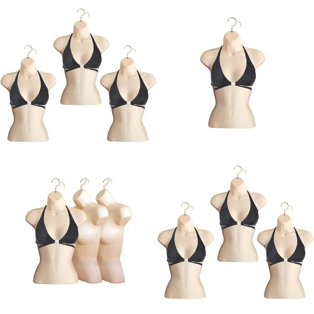 

Stackable Hollow Back Mannequin for T-Shirt Displays, Countertop, and Photo Shoots, Set of 3, S-M Clothing Sizes