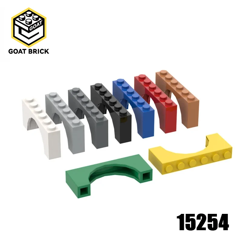 10 stuks MOC Onderdelen 15254 Baksteen Boog 1x6x2 Compatibele Bricks DIY Assmble Bouwstenen