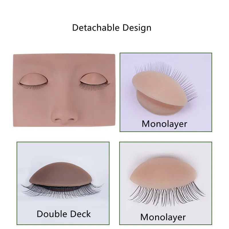 نموذج مانيكان للتدريب على إطالة الرموش ، أداة تطعيم رموش واقعية ، جفون سيليكون ، استبدال عيون قابلة للاستبدال