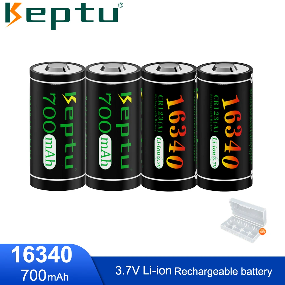 

3.7V CR123A Battery 700mAh 3.7V Li-ion Rechargeable RCR123 16340 batteries For LED Flashlight 16350 CR123A Rechargeable Cell