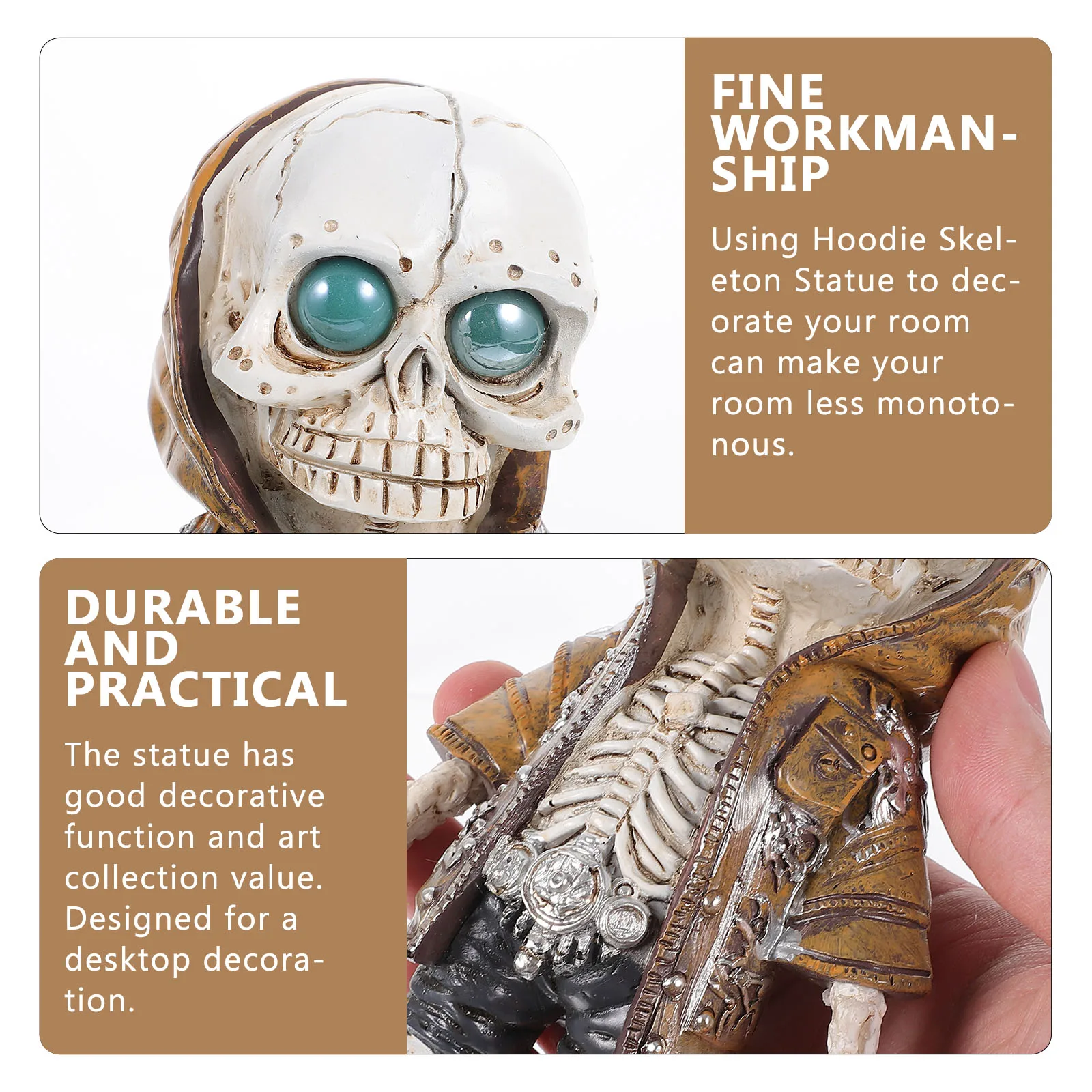 Decorazioni realistiche Figurine di piccoli scheletri Mini statue di teschio uniche ornamento