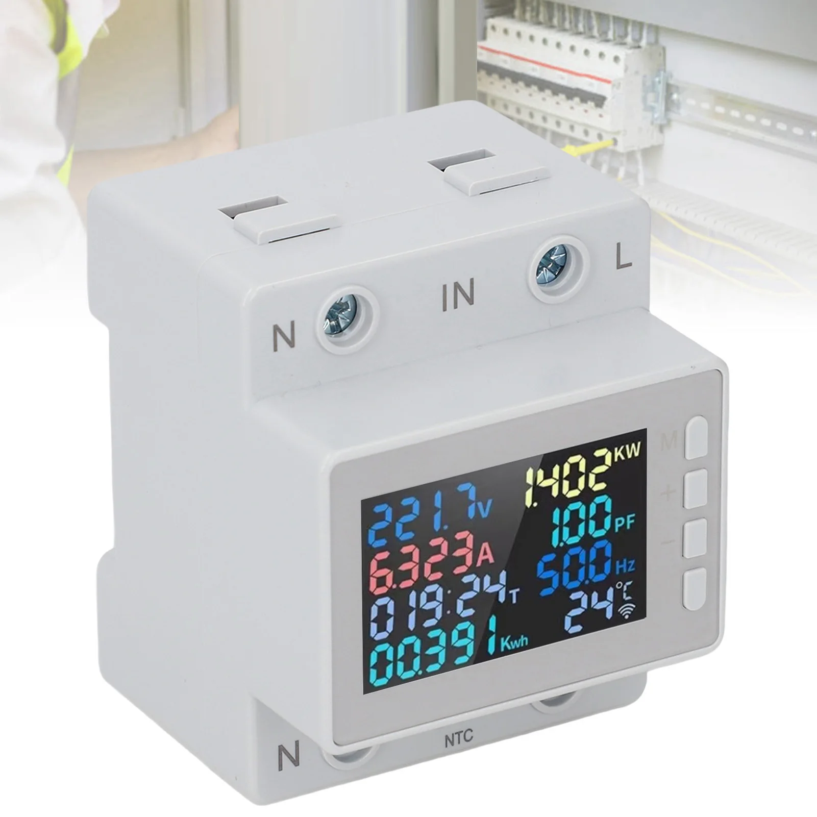 

Energy Meter LCD HD Digital Safe Remote Control 63A Accurate Voltmeter Ammeter with over Temperature Current Power Off for Home