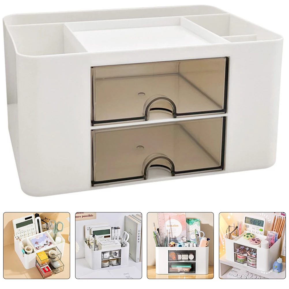 

Drawer Box Desktop Organizer Stationery HIPS Material Home Office Bedroom Organizer Cosmetics Storage Light