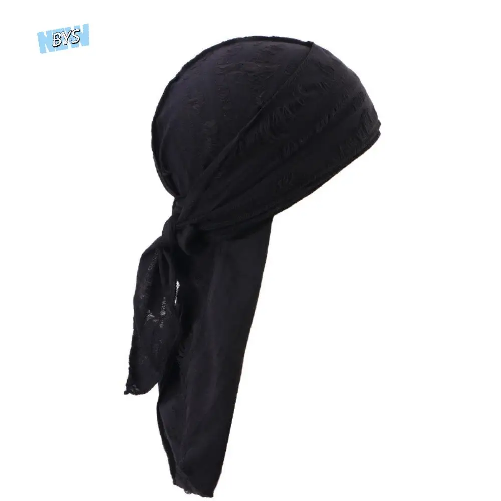 Cotton Hip Hop Bandana Headscarf Headband Cycling Head Scarf Long Tail Pirate Cap Breathable Strap Headband Hat Hole Bandana Cap