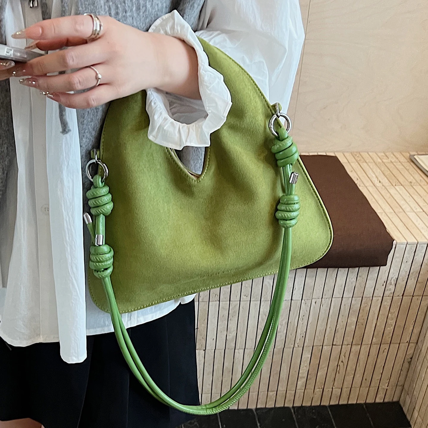 Vintage Suede Handb… - image