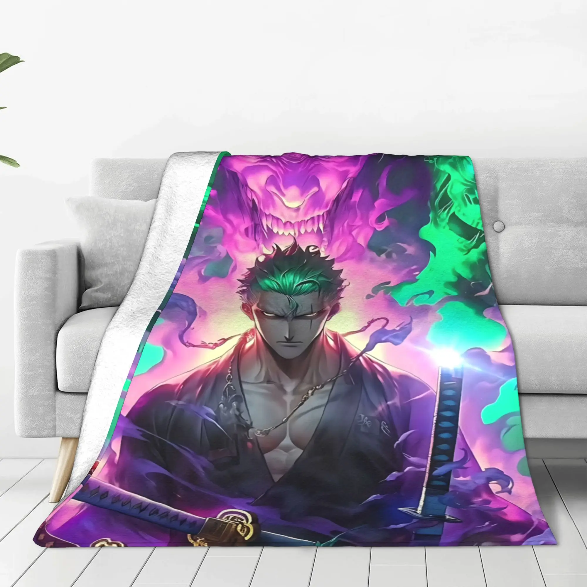 1PC Home Demon Slayer‌32 Blanket Throw Blanket  Novelty Warm Blanket All Season Gift