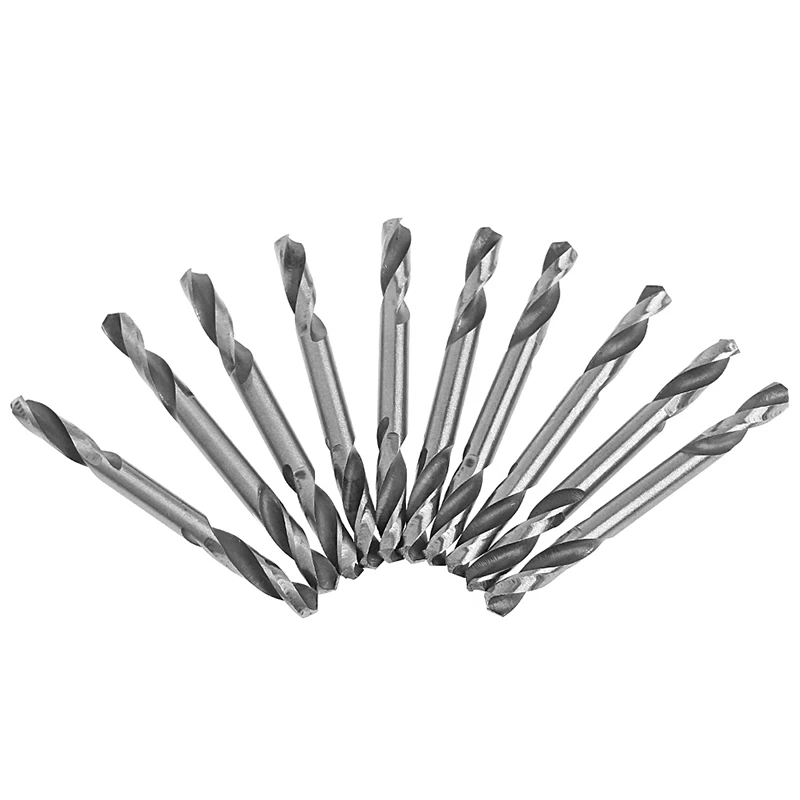 10Pcs/set 3.0/3.2/3.5/4.0/4.2/4.55.0/5.2mm HSS Double Ended Spiral  Drill Tools Drill Set