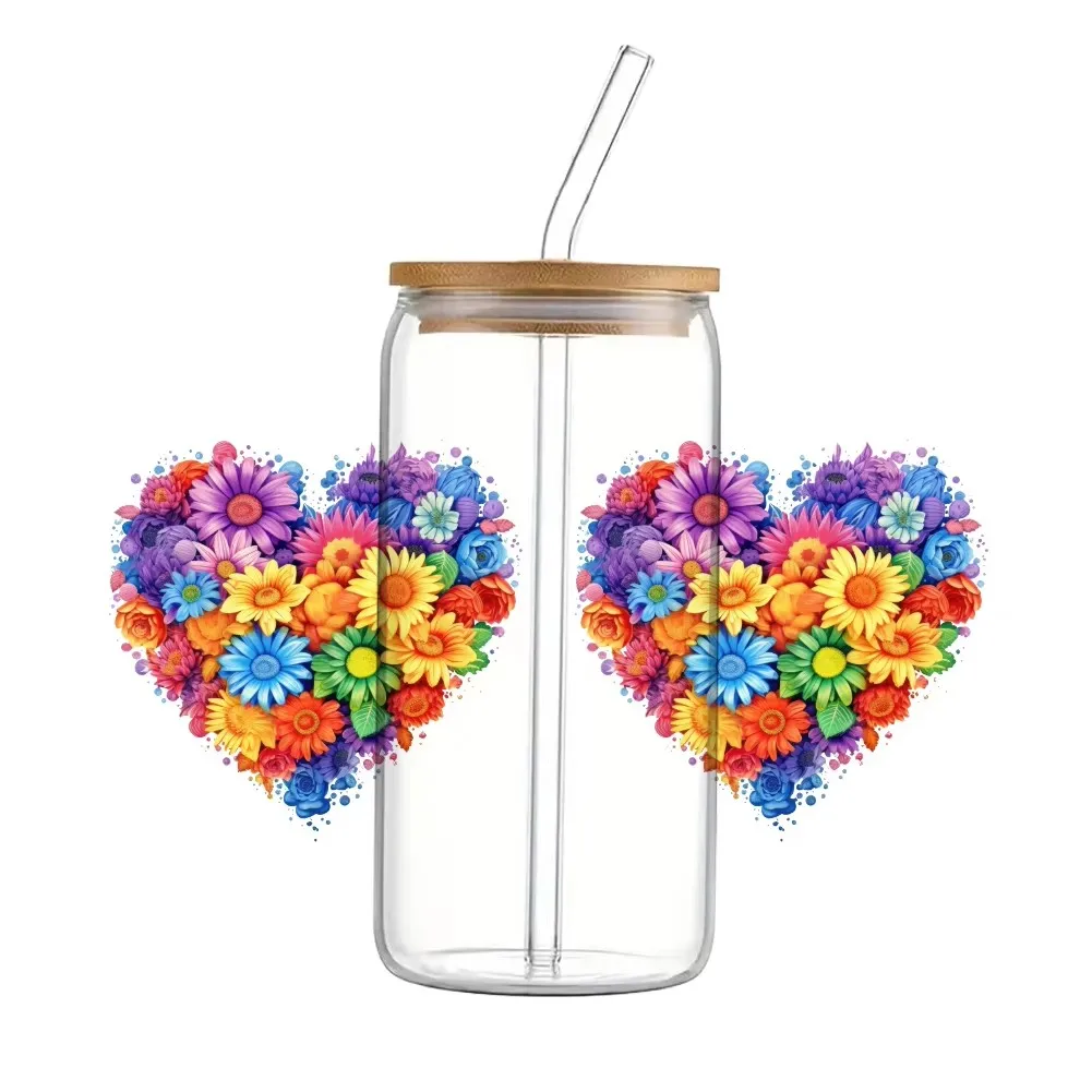 

Sunflowers Pattern UV DTF Transfer Sticker Colorful Flowers Waterproof Transfers Decals For 16oz Glass Cup Wrap Stickers