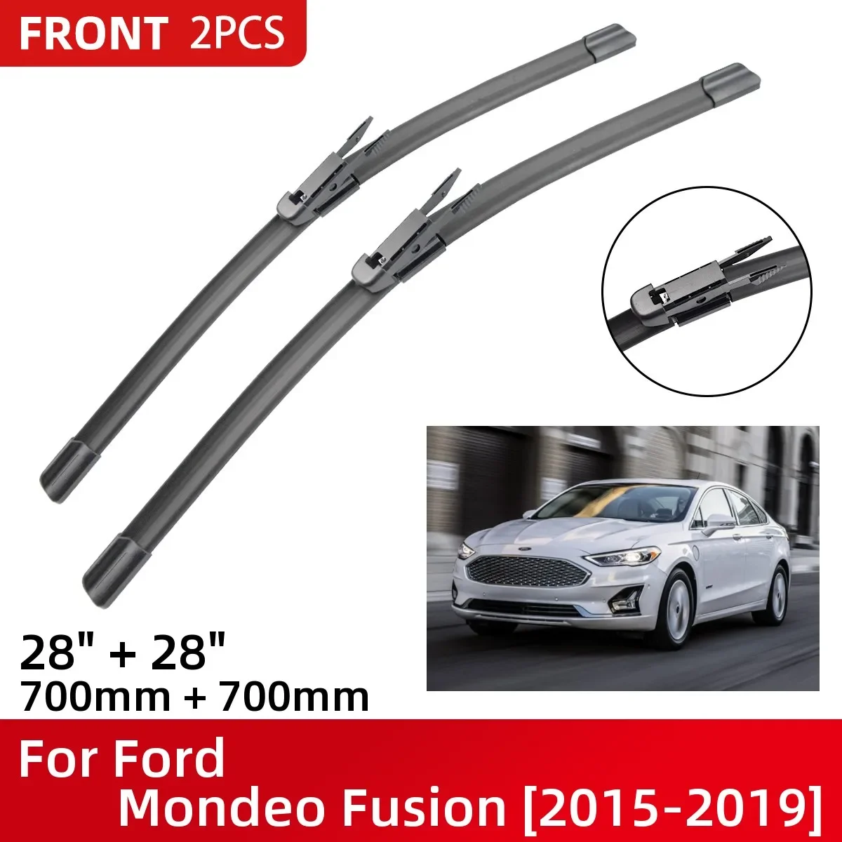 Front Wiper Blades For Ford Mondeo Fusion 2015-2019 Windshield Windscreen Window 28