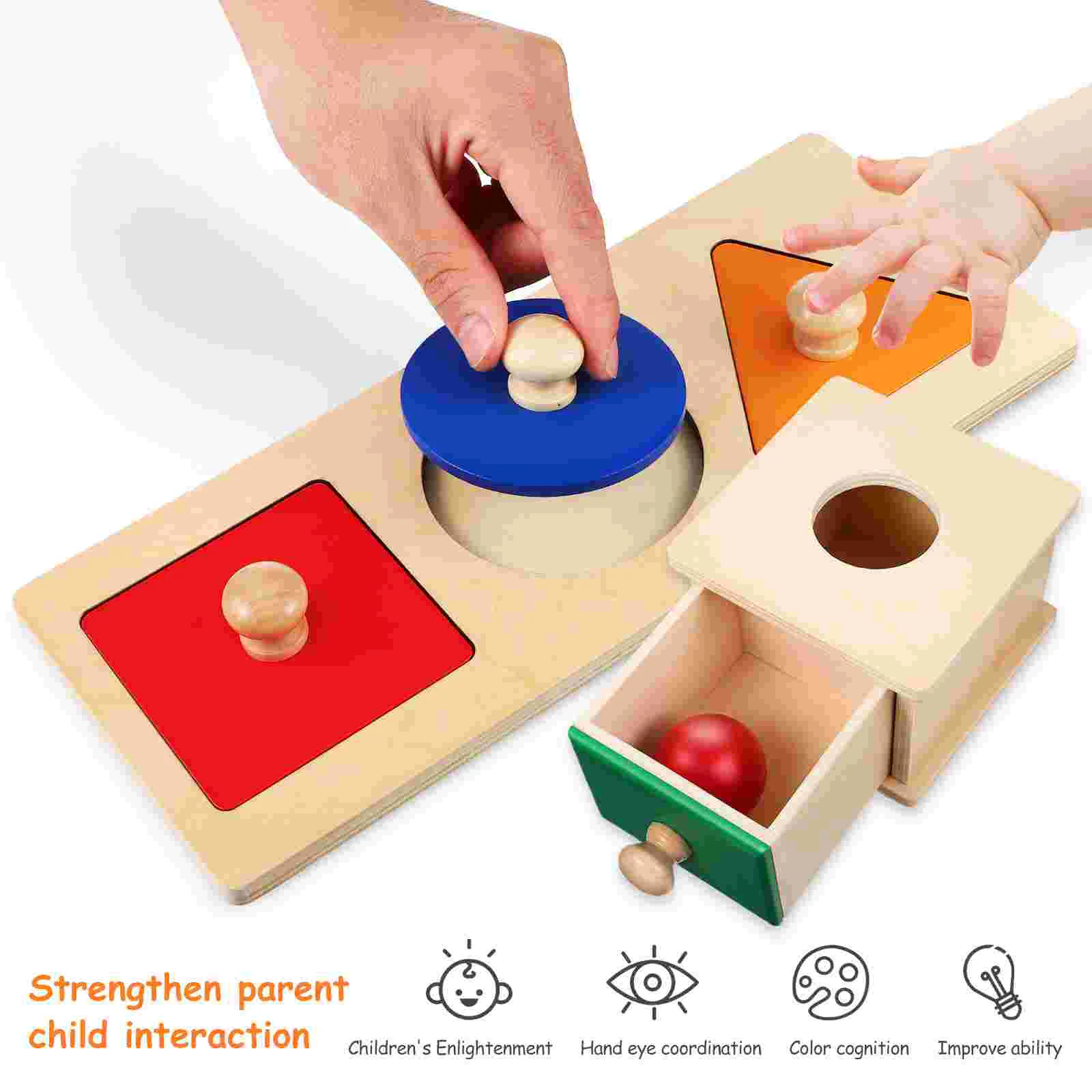 Drop Box Montessori Lehrmittel Kleinkind Puzzle Stapelspielzeug Lotusbaum Sensorisches Kit Kinder