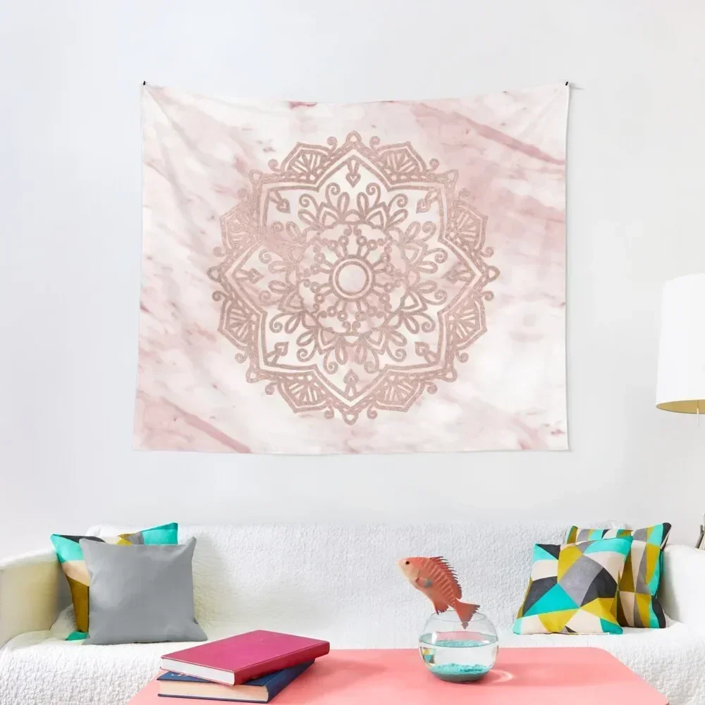 

Rose gold mandala - pink marble II Tapestry Room Decore Aesthetic Aesthetic Room Decor Tapestry