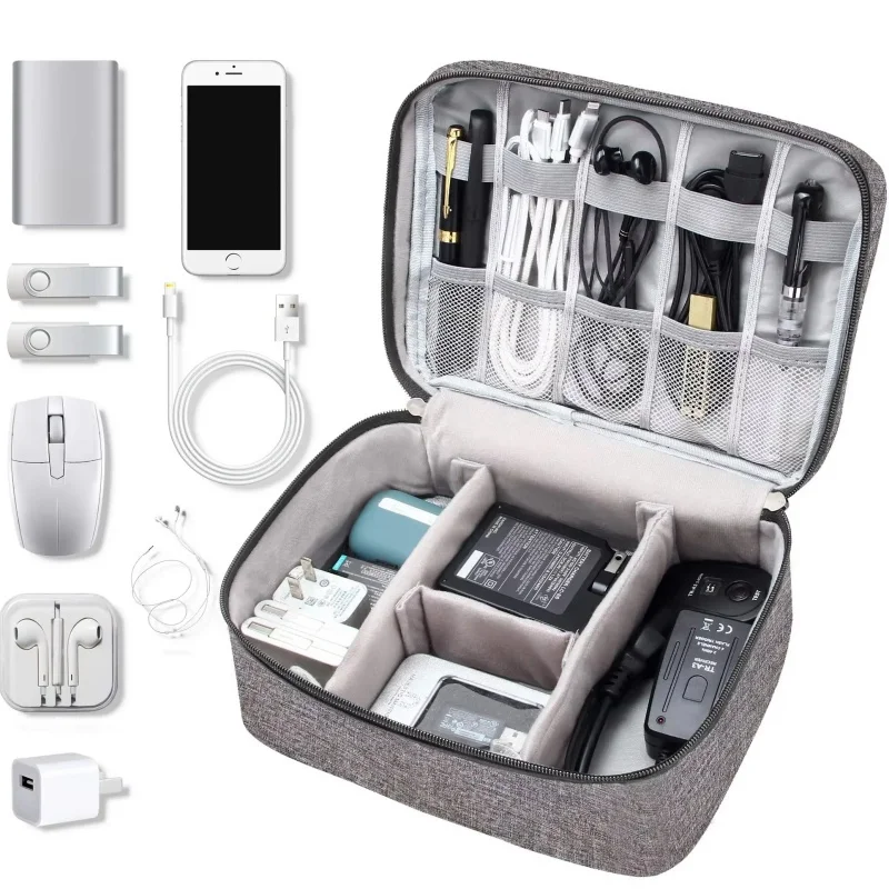 

Electronics Organizer Tote Bag Portable Cable Oxford Storage Pouch USB Data Charger Plug Storage Coach Bag Travel Handbag