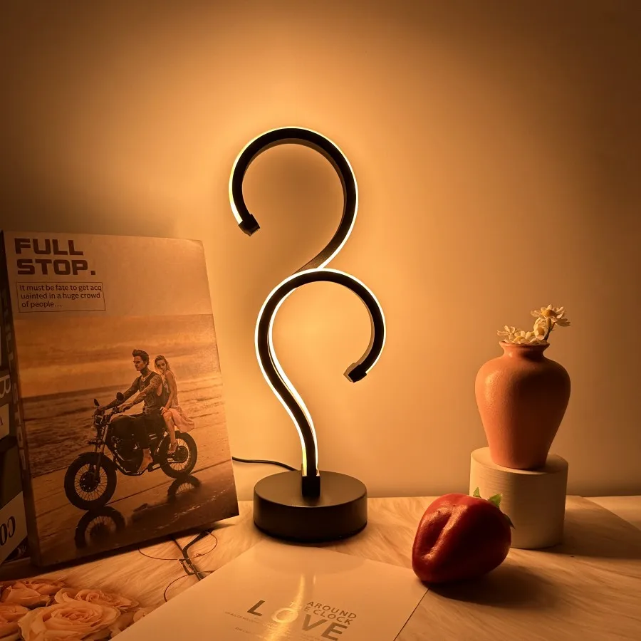 

Настольная лампа из металла в форме знака вопроса, питание от USB, 3 режима цветовой температуры, подходит для спальни, кабинета, в подарок