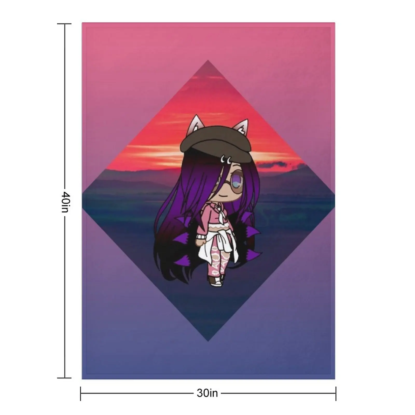 لطيف فتاة سلسلة Gacha - إيما رمي بطانية الفانيلا الزخرفية نزهة الفانيلا البطانيات