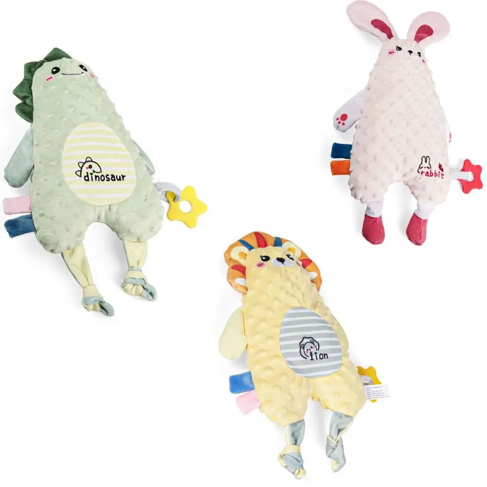 PP 코튼 사자 동물 봉제 인형 공룡 사자 토끼 진정 타월 완화 장난감 플러시 인형 만화 아기 진정 인형
