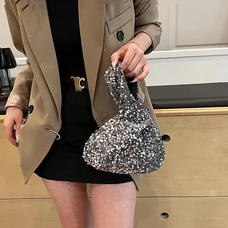 

Sequins Evening Clutch, Fashion Wristlet Handbag, Casual Glitter Clutch Purse For Dinners, Parties, Phone Carrier