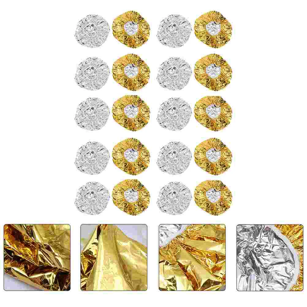 

20 Pcs Aluminum Foil Shower Cap Caps Hair Heat Conditioning Thermal Oversized Elastic Salon Women's