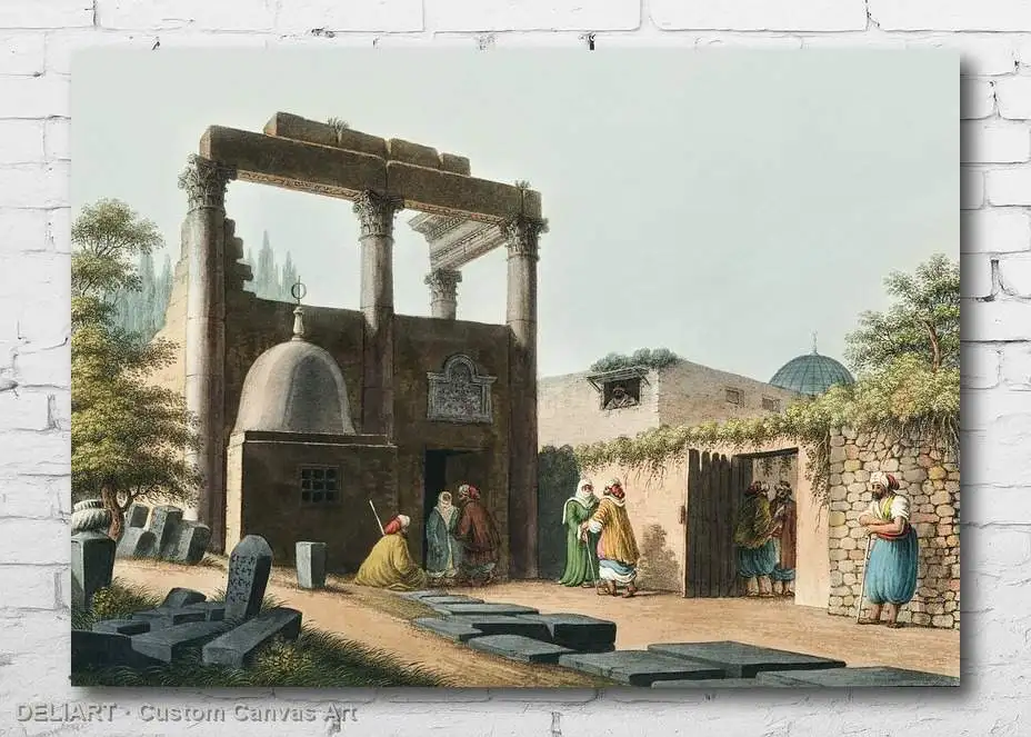 

Ottoman Vintage Travel - Mosque at Latachia, Plate II - Canvas Wall Art Poster Print Vintage Home Decor Unframed