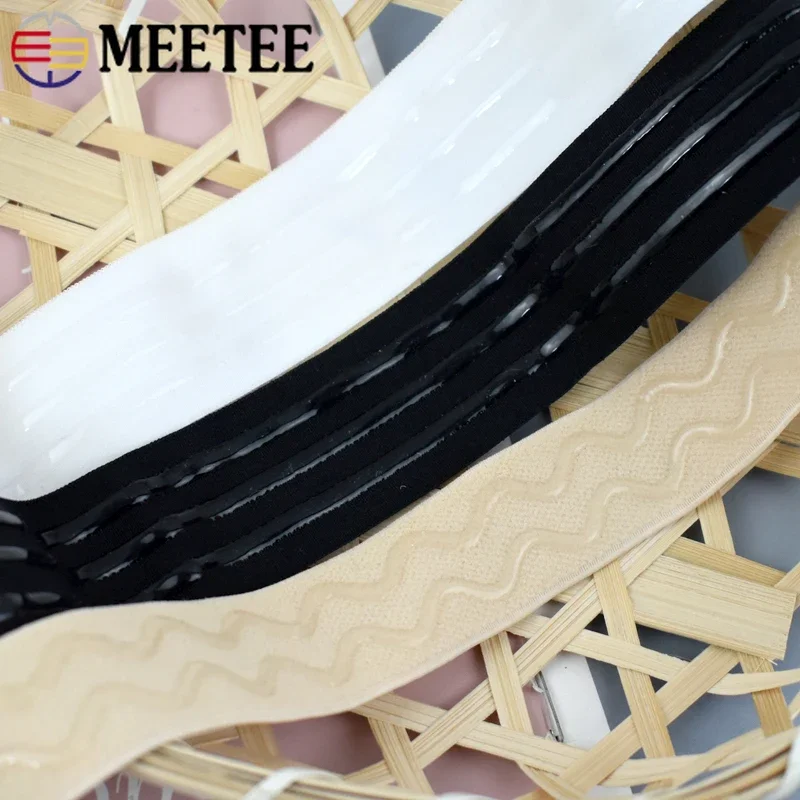 1-5M 25/30mm Meetee Elastici Elastici per Cucire Reggiseno Cinghia antiscivolo Elastici In Silicone Gomme Biancheria Intima nastro Accessori
