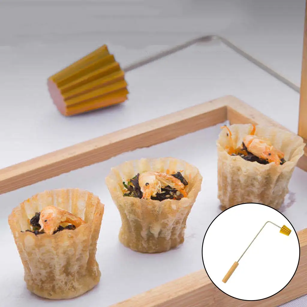 Malaysian Traditional Pie Tee Maker Nyonya Top Hats Mold Creative Egg Tart Baking Snack Mould Wood Handle Kitchen Tool