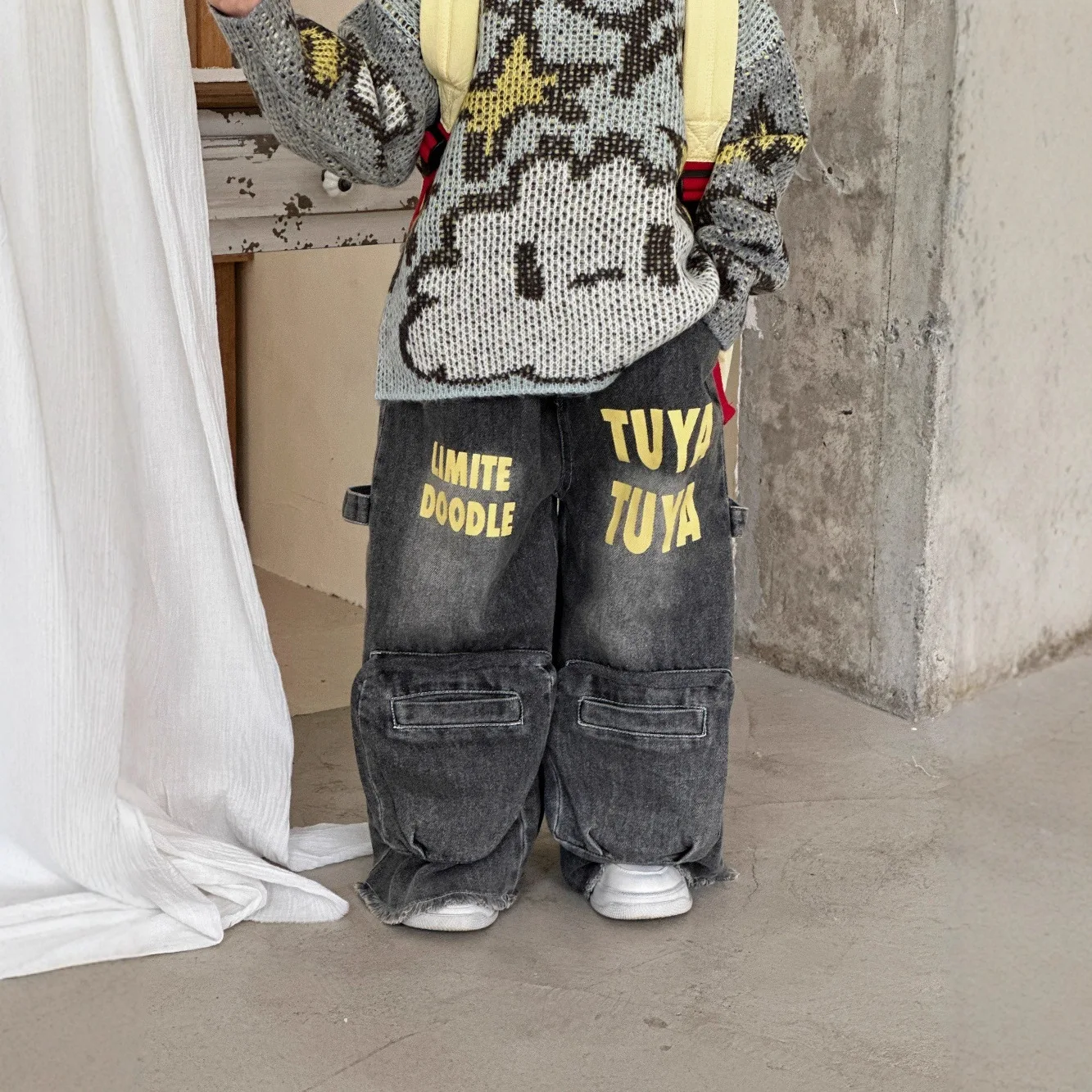 

Children's Pants 2025 New Autumn Outfit Thick Style Children's Jeans Boys' Stylish Straight Leg Pants Baby Multiple Pockets
