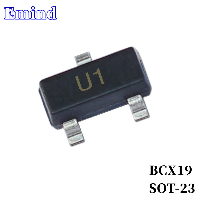 

100Pcs BCX19 SMD Transistor Footprint SOT-23 Silkscreen U1 Type NPN 45V/500mA Bipolar Amplifier Transistor