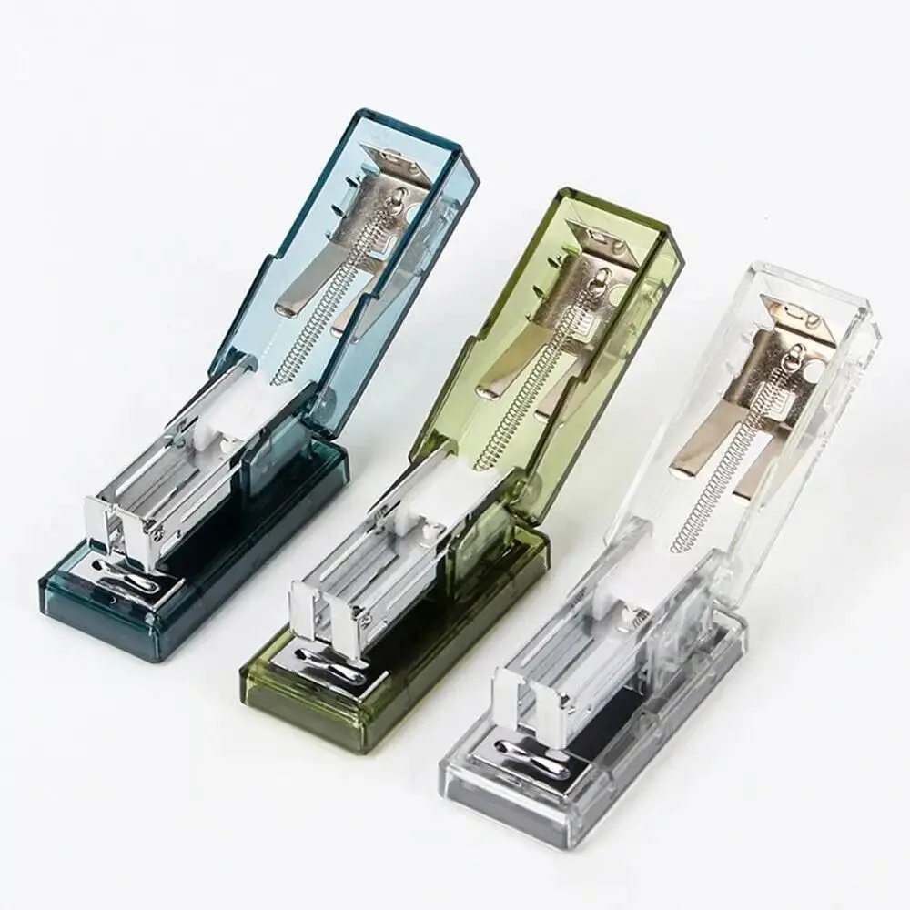 Mini Mini Stapler with 1000 Staples Transparent Office Binding Tools Portable Durable Paper Staplers School Office Supplies