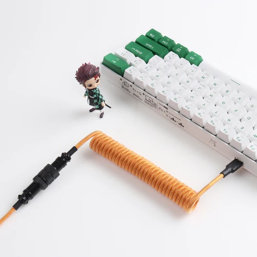 Imagen 2 del producto Cable en espiral LANO tipo C para teclado, Cable de datos para teclado mecánico de 1,5 metros, conector Wite Aviator adecuado para accesorios a juego
