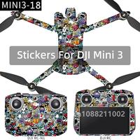 For DJI Mini 3 Drone Body Full Encirclement Stickers RC-N1/RC Remote Control PVC Protective Film Anti-scratch Skins Accessories