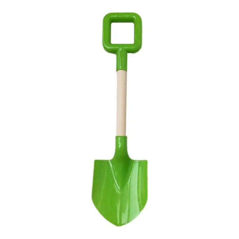 Wood Handle Beach Shovel Handle Spade Garden Backyard Planting Tools Travel Beach Toy Sturdy Wooden Handle Colorful Children