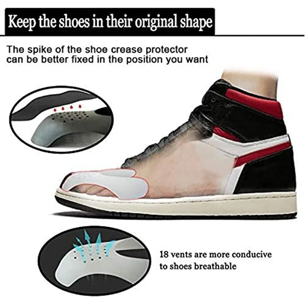 2Pairs Shoe Anti Crease Protector for Sneakers Toe Caps Anti-Fold Protection Sports Shoes Head Stretcher Support Crease Gaurds