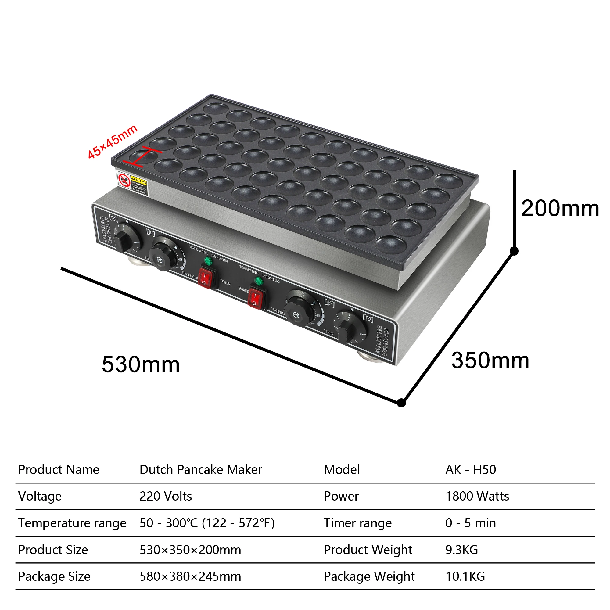 50 PCS Mini Pancakes Maker Machine 110V Mini Dutch Pancake Maker 1800W Commercial Electric Nonstick Waffle Maker Machine for Hom images - 6