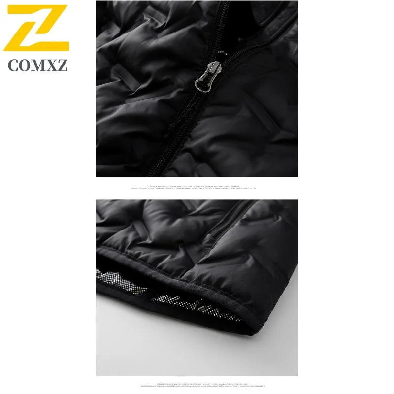 COMXZ Outdoor Skiing Mens Ultra Light Down Jacket Hooded Thickened Warm Parka Solid Color Travel Comfortable Winter Puffer Coat