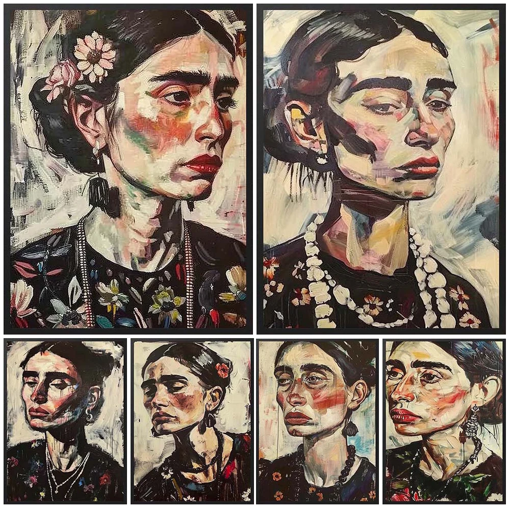 

Abstract Girl Woman Portrait Vintage Prints Poster Wall Art Canvas Painting Home Decor Wall Pictures For Living Room Unframed