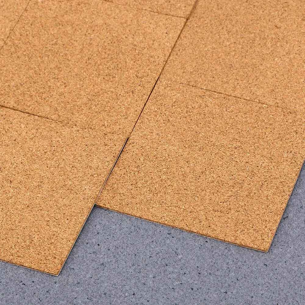 10pcs Square Natural Cork Coasters 100cm Self-adhesive DIY Mat Non-slip High Temperature Resistant For Office School Home Bar