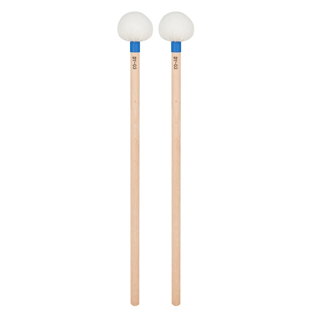 

2pcs Drumsticks Felt Sticks Percussion Drumsticks Wooden Handle Drumsticks Felt Drum Mallet Sticks Percussion Instrument Supply