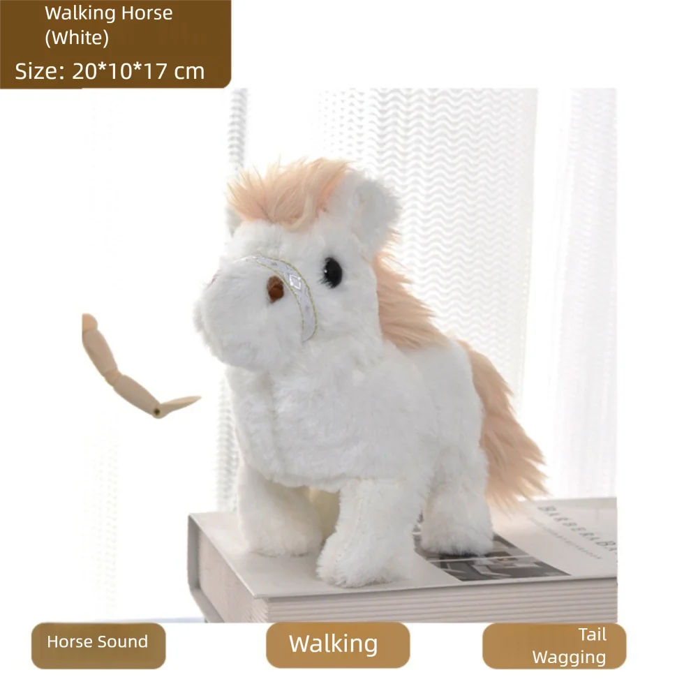 Funny Walks Realistic Robot Pony Wags Tail Interactive Robotic Pony Acts Like Real Barks Pet Gift