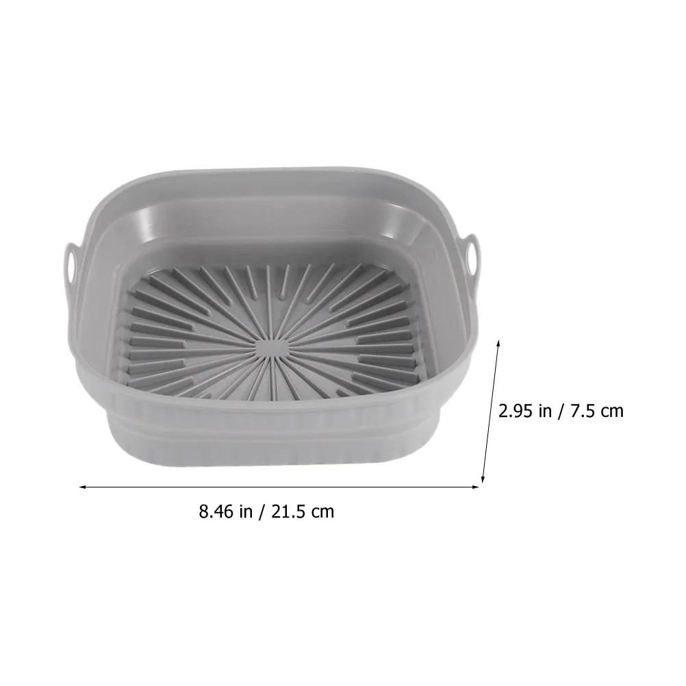 Silicone Reusable Non Stick Double Handle Air Fryer Baking Mat Pad Basket Liner Replacement Accessory