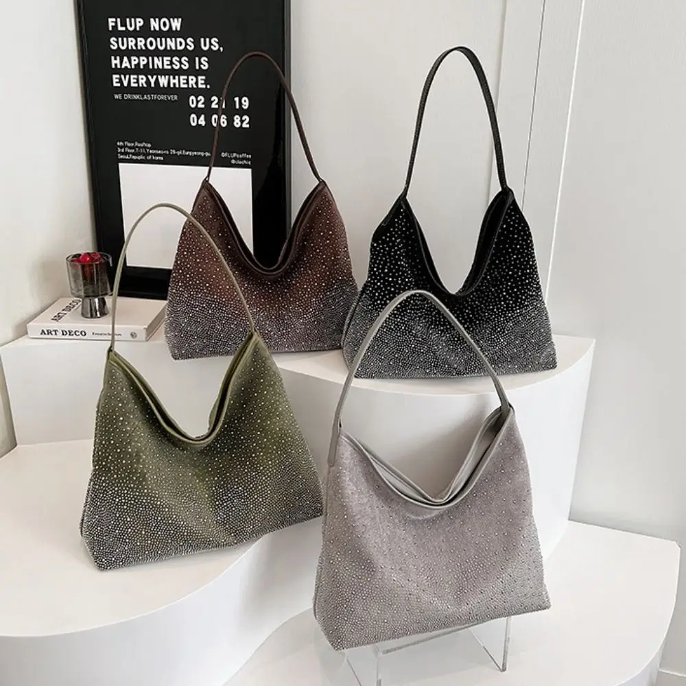 

Temperament Rhinestone Shiny Shoulder Bag Sparkly Crystal Ladies Diamond Tote Bag Luxury Large Capacity Evening Bag Ladies