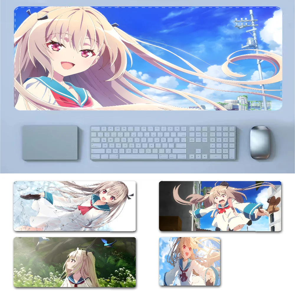 ATRI -My Dear Moments Classic Word Play Funny Unique Desktop Pad Game Mousepad Size For Large Edge Locking Game Keyboard Pad