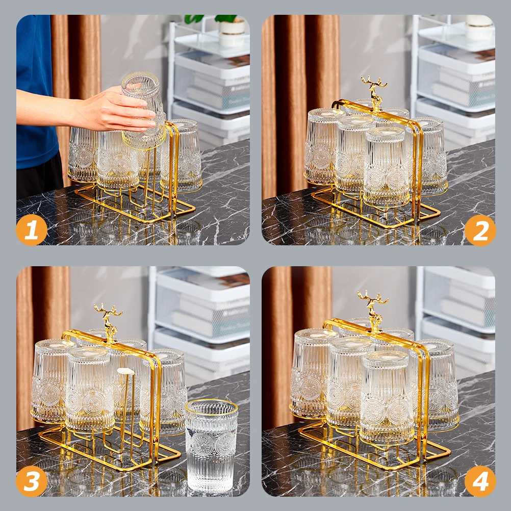 

Cup Storage Rack Kitchen ganizer Drying St Bottle Drainer Plastic Smooth Modern Space Saver Countertop Clean Neat Home Storage